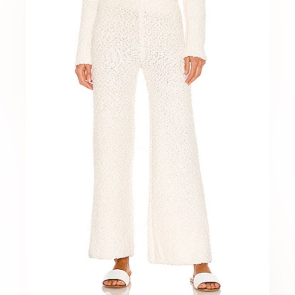 Revolve Stitches & Stripes Cream Pull On Dream Pant in Ivory Size Large NEW